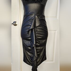 Black Faux Leather Skirt